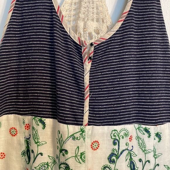 Free People Heartland Crochet Paisley Linen Dress - Picture 2 of 7